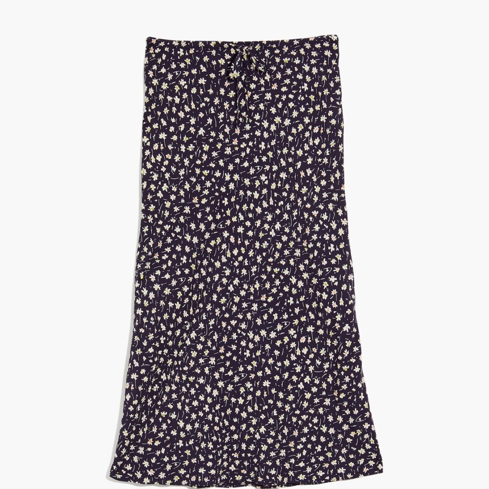 Madewell Drawstring Midi Slip Skirt in Sweet Floral